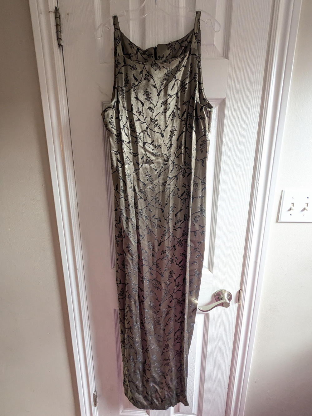 Vintage Fairweather Satin Slip Maxi Dress Late 90s Whimsy Goth